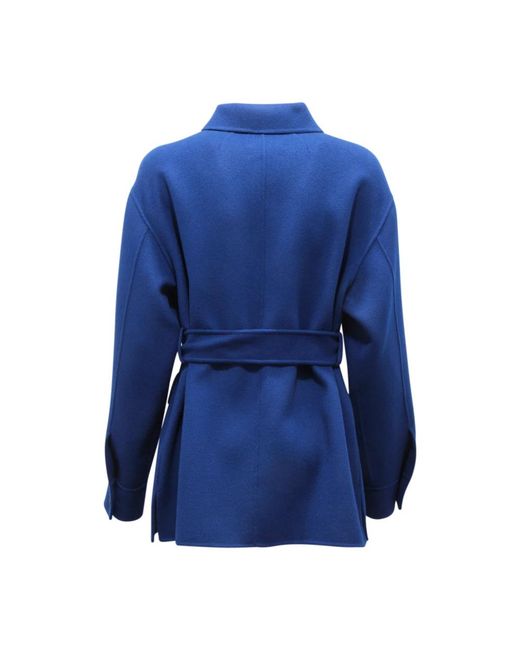 Max Mara Jassen ,Blauw ,Wol Taranto Wollen Jas in het Blue