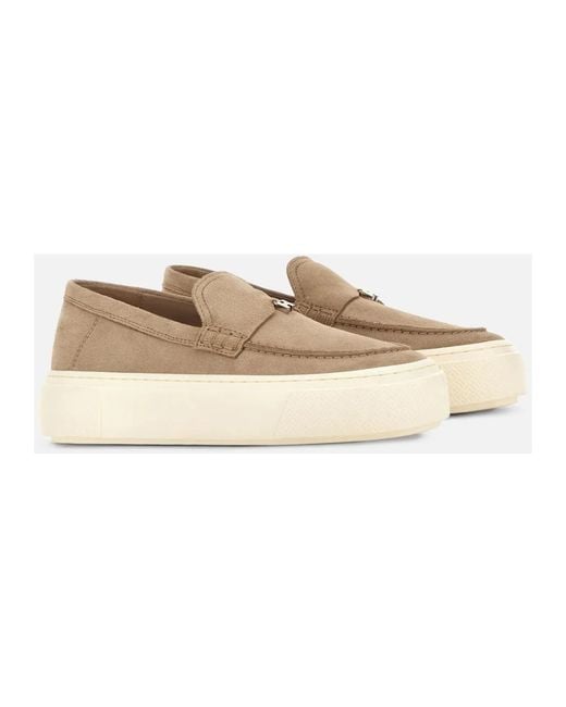 Hogan Natural Crosswind Suede Charm Loafers