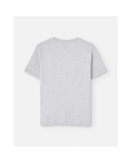 A.P.C. Tops ,Grijs ,Katoen T-Shirt Met Borduursel in het White voor heren
