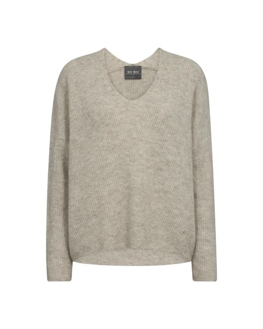 V-Neck Knitwear Mos Mosh de color Gray