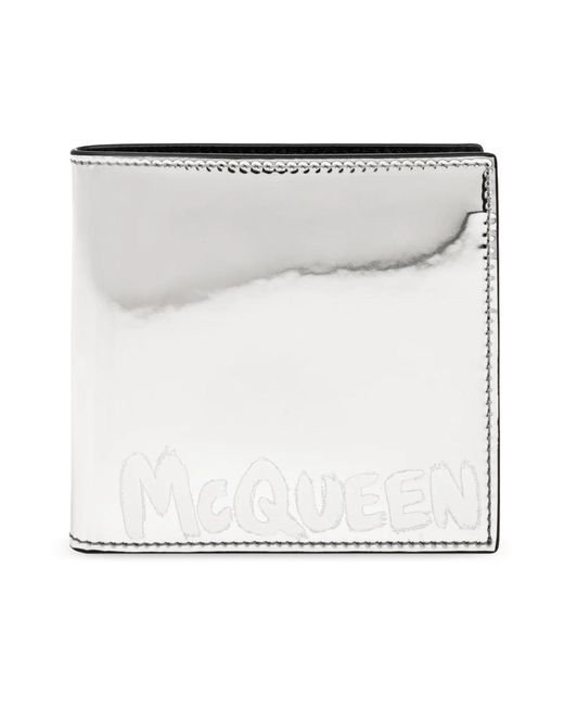 Alexander McQueen Geldbörse mit logo in Metallic für Herren