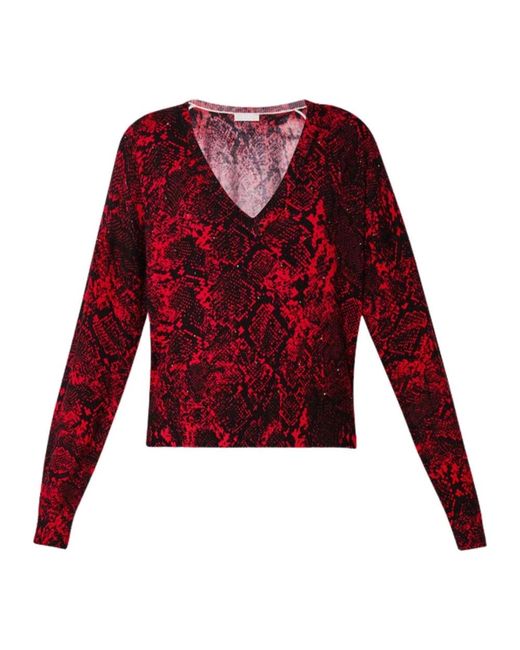 Liu Jo Red V-Neck Knitwear