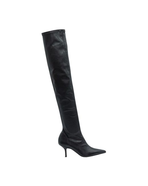 Lella Baldi Black Over-The-Knee Boots