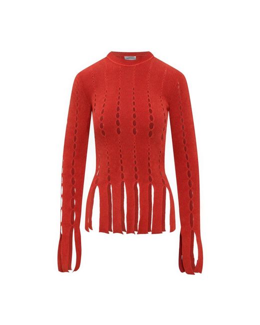 Round-Neck Knitwear Ambush en coloris Red