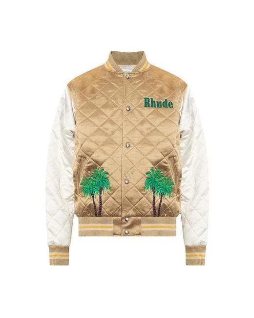 Rhude Jassen ,Geel ,Quilted Bomber Jacket in het Green voor heren