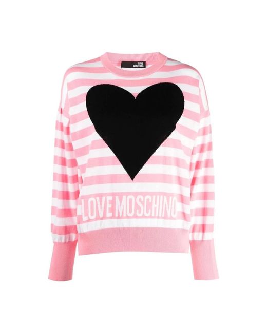 Love Moschino Pink Round-Neck Knitwear