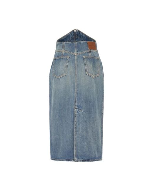 Alexander McQueen Blue Denim Skirts