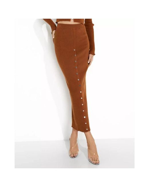 Rabanne Rokken ,Bruin ,Bruine Maxi Gebreide Rok in het Brown