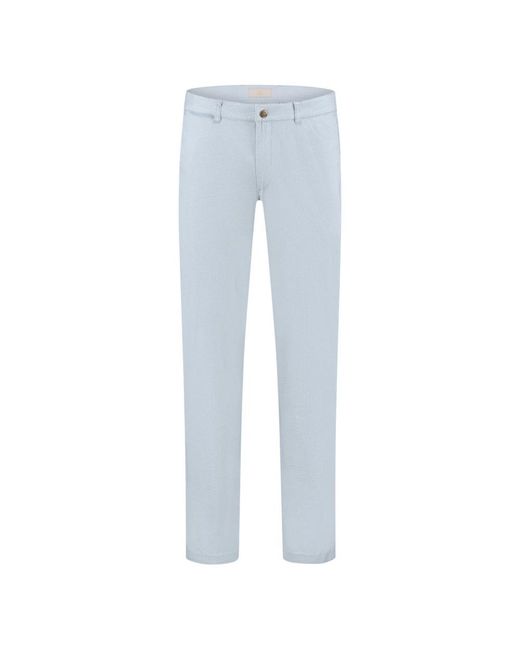 Com4 Broeken ,Blauw ,Katoen Modern Chino in het Blue voor heren