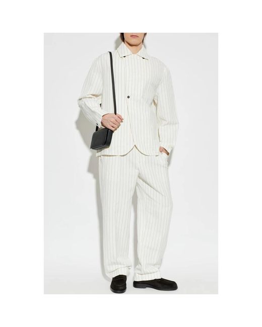 Jacquemus Pinstripe Pattern Blazer in het White voor heren