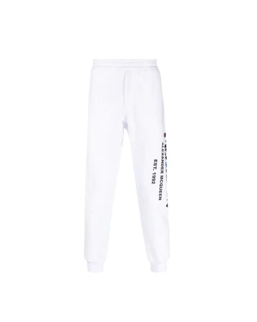 Alexander McQueen Multicolor bedruckte logo jogginghose in White für Herren