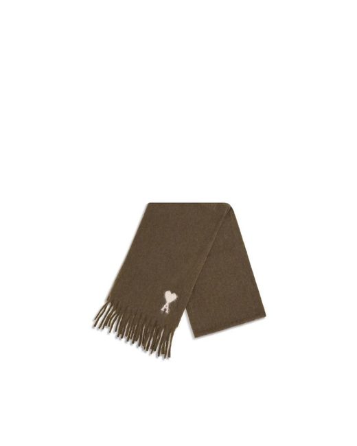 AMI Green Ami De Coeur Scarf for men