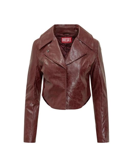 Leather Jackets DIESEL de color Red