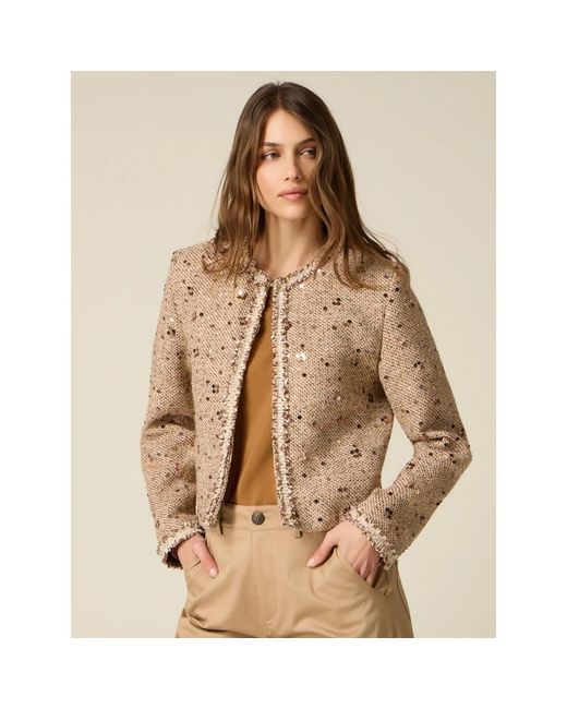 Tweed Jackets Oltre de color Brown