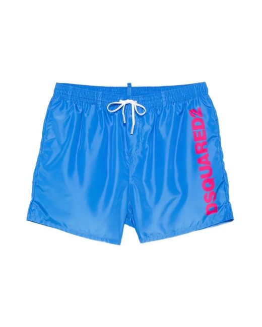 DSquared² Logo Zwemshorts in het Blue voor heren