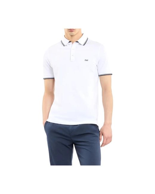 Fay White Polo Shirts for men