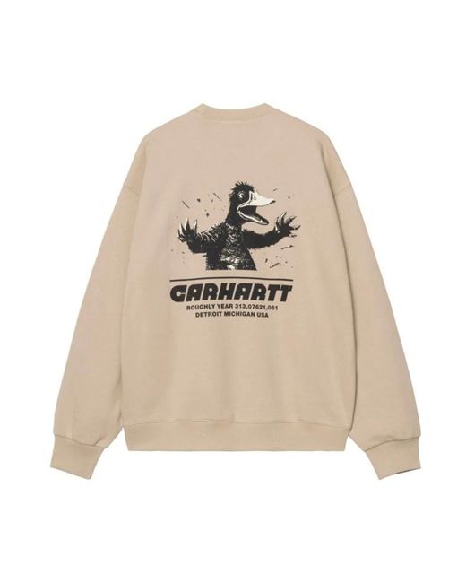Carhartt Grafische Print Sweater Met Lange Mouwen in het Natural voor heren