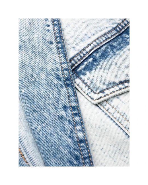 Balmain Blauwe Denim Mini Jurk Met Riem in het Blue