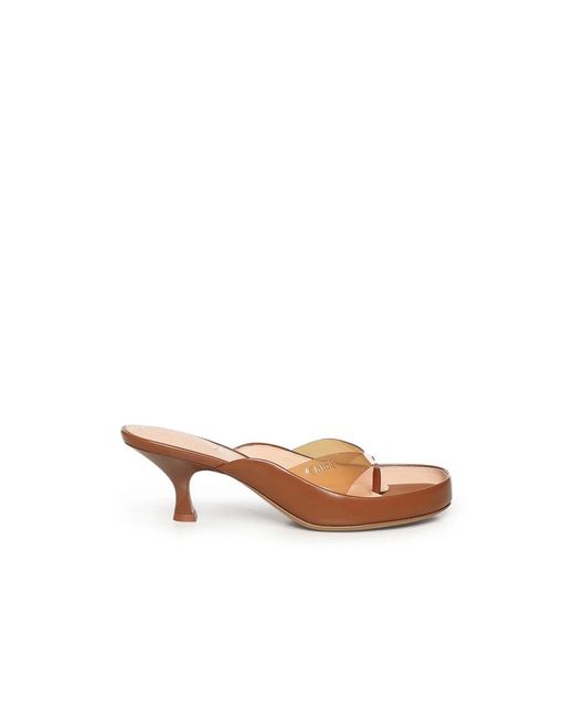 Chloé Brown Heeled Mules
