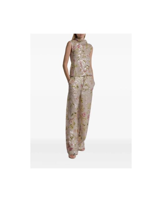 Alberta Ferretti Natural Neutrals Trousers
