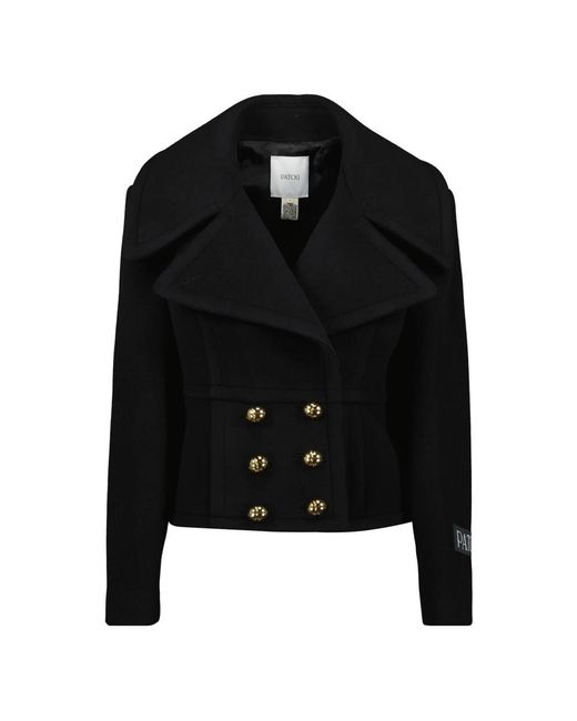 Patou Black Double-Breasted Coats