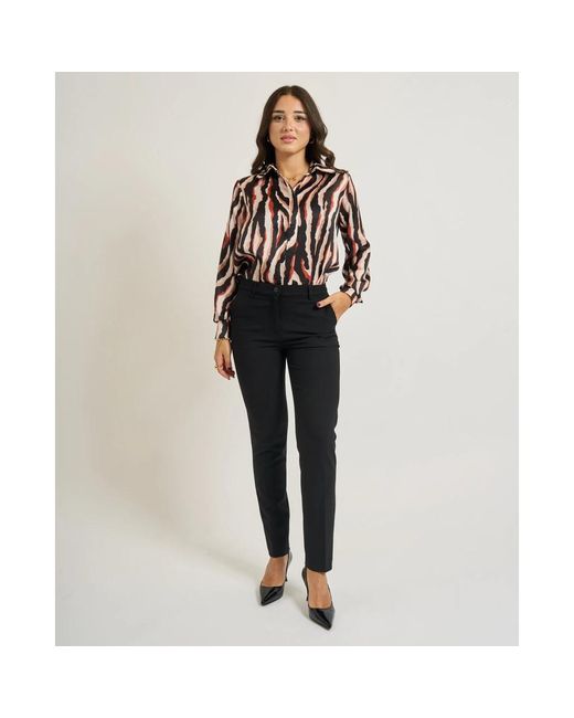 Slim-Fit Trousers Silvian Heach de color Black