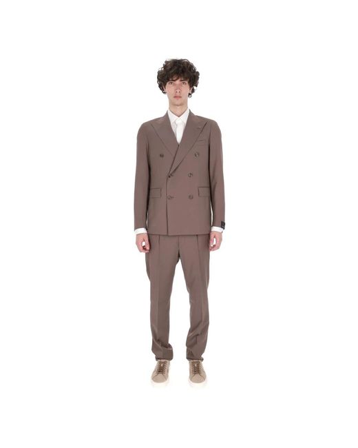 Tagliatore Vesuvio Double-Breasted Suit in het Brown voor heren