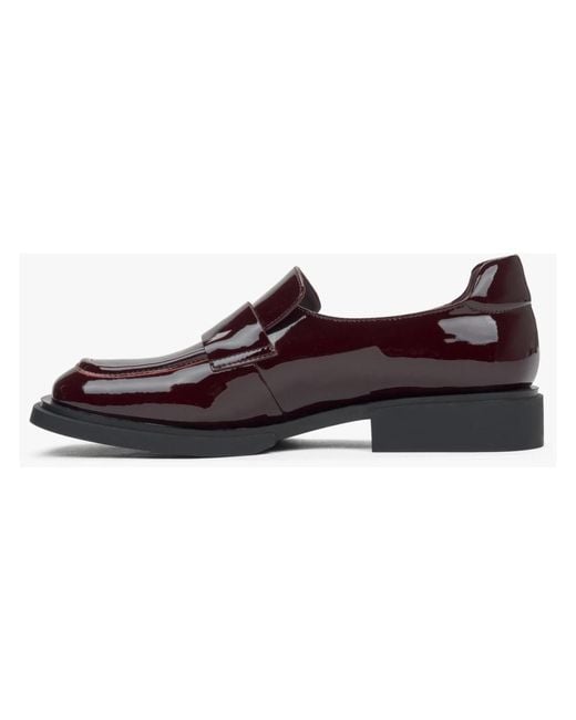 ESTRO Red Burgunder loafers aus patent echtem leder