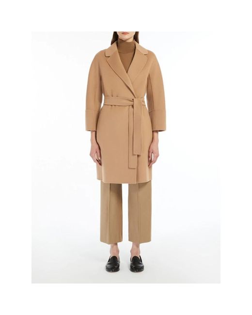 Max Mara Jassen ,Bruin ,Wol Wollen Coconjas in het Natural