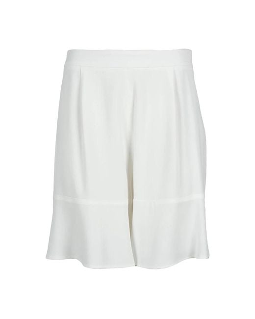 L'Autre Chose White Casual Shorts