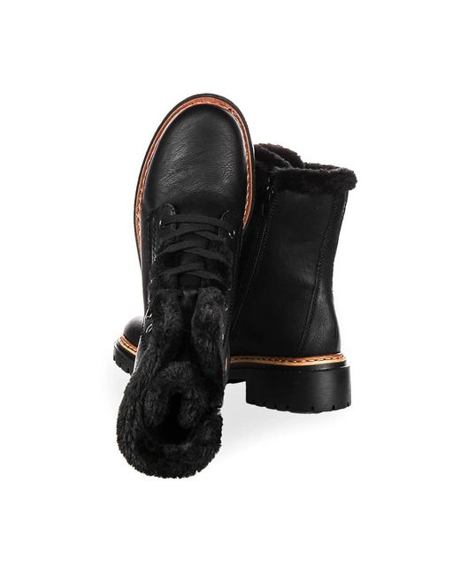 Rieker Black Lace-Up Boots