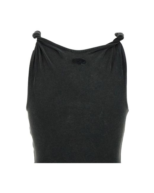 DIESEL Kleedjes ,Zwart ,Polyester D-Estiga S1 Lange Jurk in het Black