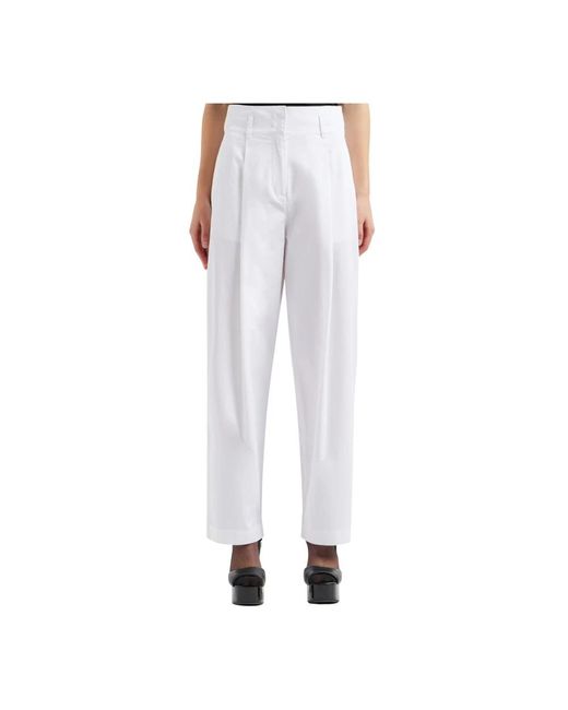 Armani Exchange White Wide Trousers