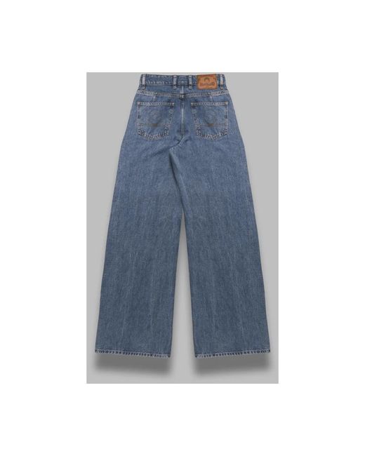 MARINE SERRE Blue Wide Jeans