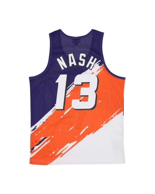 Mitchell & Ness Fitness ,Veelkleurig ,Polyester Nba Basketbalshirt Steve Nash 13 in het Blue voor heren