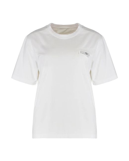 MM6 by Maison Margiela White T-Shirts