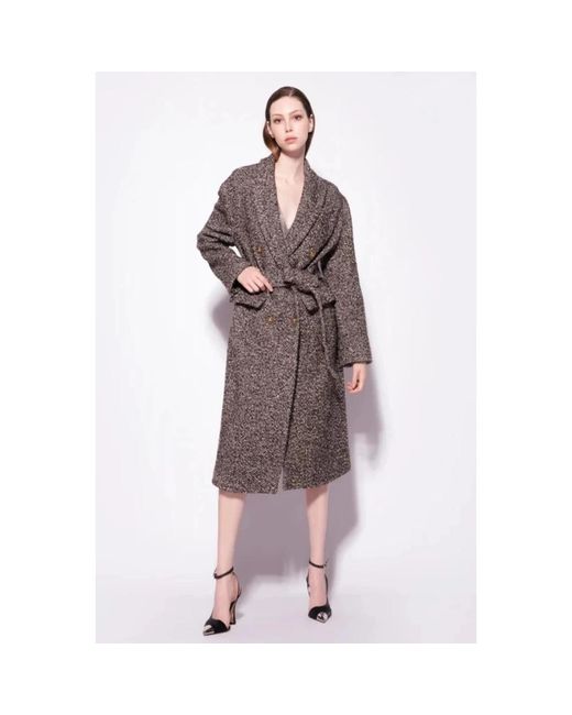 Pinko Brown Belted Coats