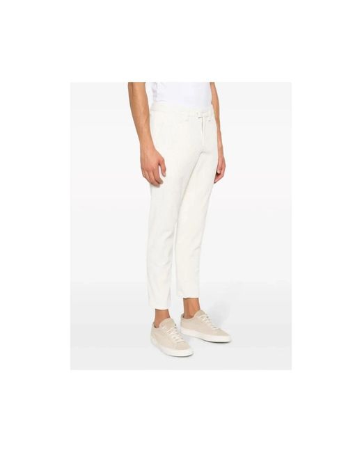 Dondup White Slim-Fit Trousers for men