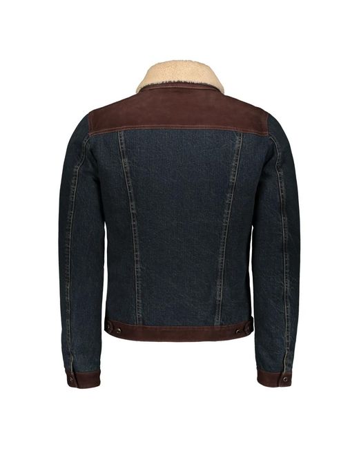 Moorer Brown Denim Jackets for men
