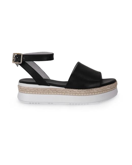 Nero Giardini Black Flat Sandals