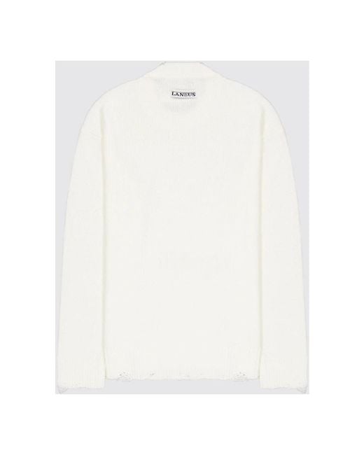Laneus White Round-Neck Knitwear for men