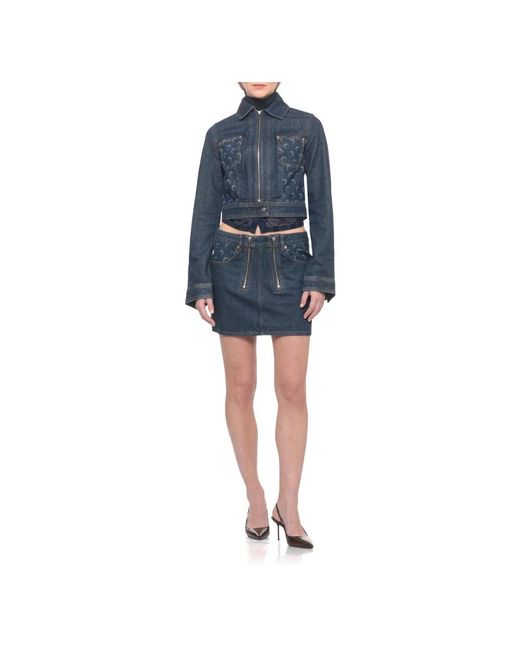MARINE SERRE Arden Trucker Jacket in het Blue