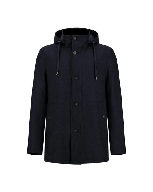 Herno Single-Breasted Coat in het Blue voor heren