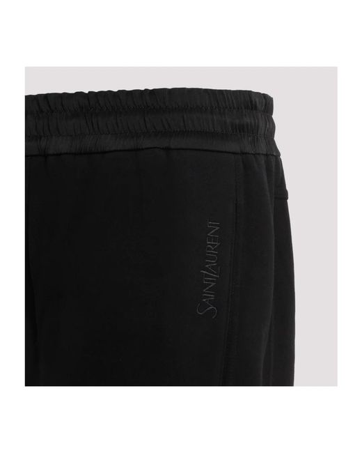 Saint Laurent Schwarze baumwoll-jogginghose in Black für Herren