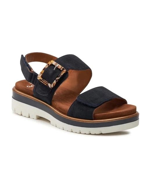 Ara Black Flat Sandals