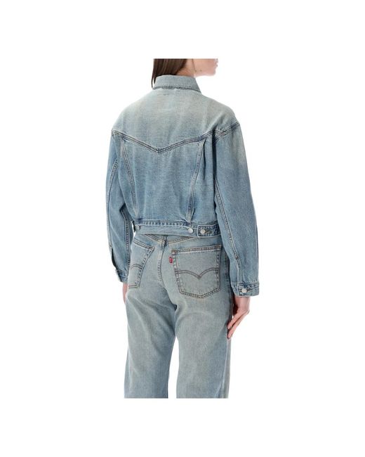 Levi's Jassen ,Blauw ,Denim Shrunken 90S Trucker in het Blue