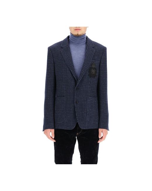 Dolce & Gabbana Tartan wool tailored blazer in Blue für Herren