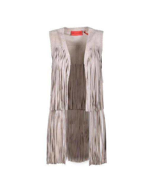 Wild Cashmere Jassen ,Leer Leren Vest in het Brown