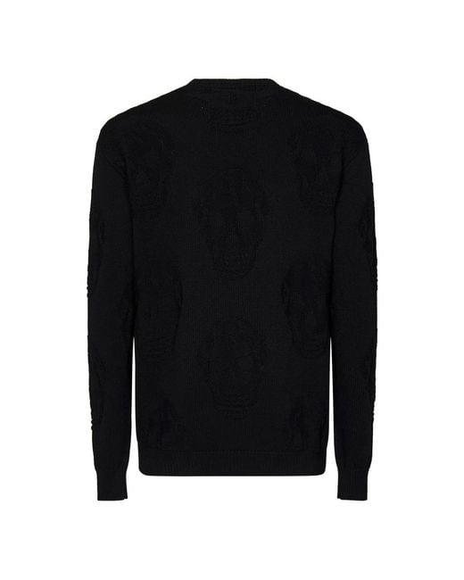 McQueen Black Round-Neck Knitwear for men