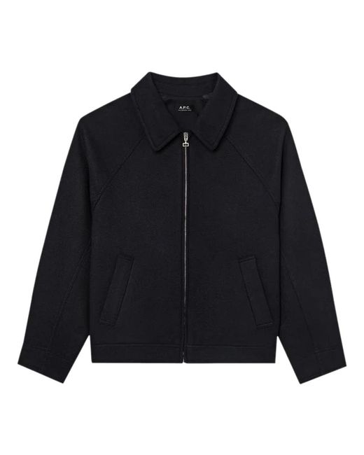 A.P.C. Jassen ,Blauw ,Blouson Chase in het Black voor heren